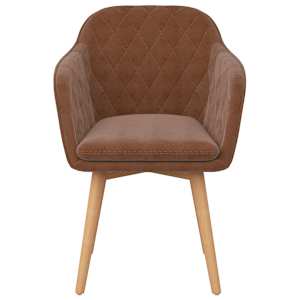 vidaXL Valgomojo kėdė, rudos spalvos, aksomas