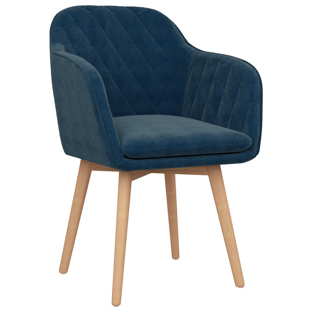 

vidaXL Eetkamerstoelen 2 st fluweel blauw