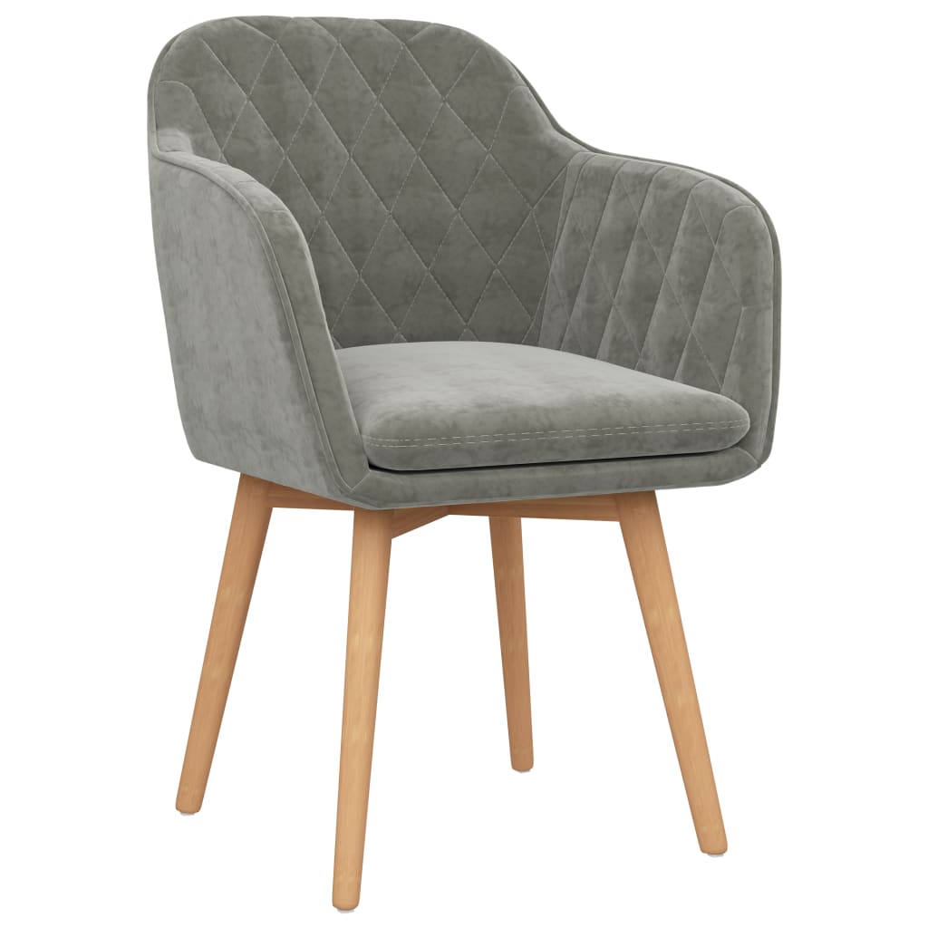 

vidaXL Eetkamerstoelen 2 st fluweel lichtgrijs