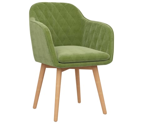 VidaXL Valgomojo kėdės, 2vnt., šviesiai žalios spalvos, aksomas