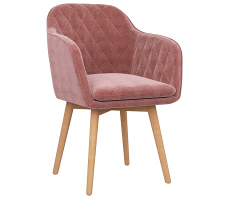 vidaXL Valgomojo kėdės, 2vnt., rožinės spalvos, aksomas