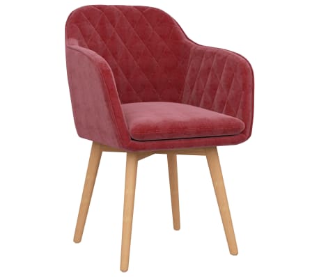 vidaXL Valgomojo kėdės, 2vnt., raudonojo vyno spalvos, aksomas