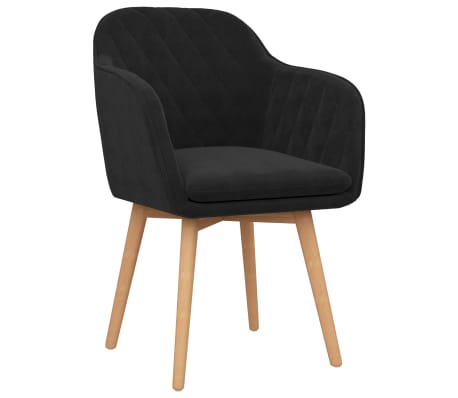 vidaXL Valgomojo kėdės, 2vnt., juodos spalvos, aksomas