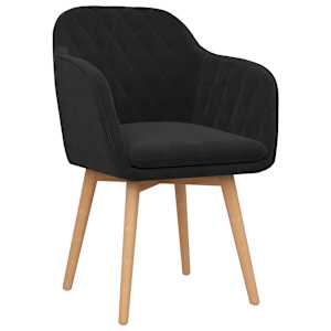 vidaXL Valgomojo kėdės, 2vnt., juodos spalvos, aksomas