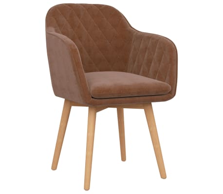 VidaXL Valgomojo kėdės, 2vnt., rudos spalvos, aksomas