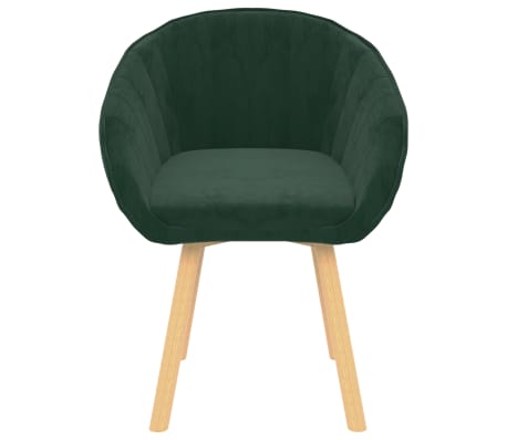 VidaXL Valgomojo kėdė, tamsiai žalios spalvos, aksomas