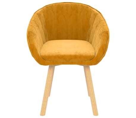 vidaXL Valgomojo kėdė, geltonos spalvos, aksomas