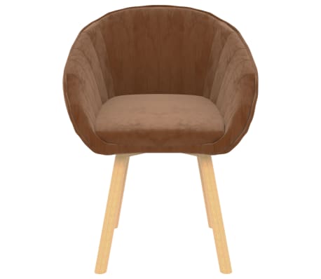 VidaXL Valgomojo kėdės, 2vnt., rudos spalvos, aksomas