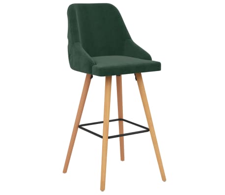 vidaXL Tabourets de bar lot de 2 vert foncé velours