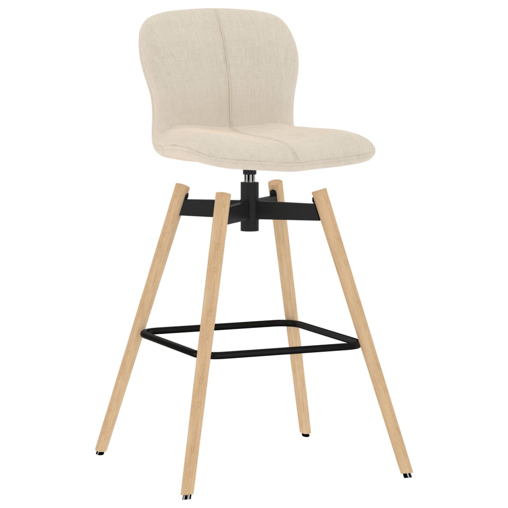 

vidaXL Barstoelen draaibaar 2 st stof crème