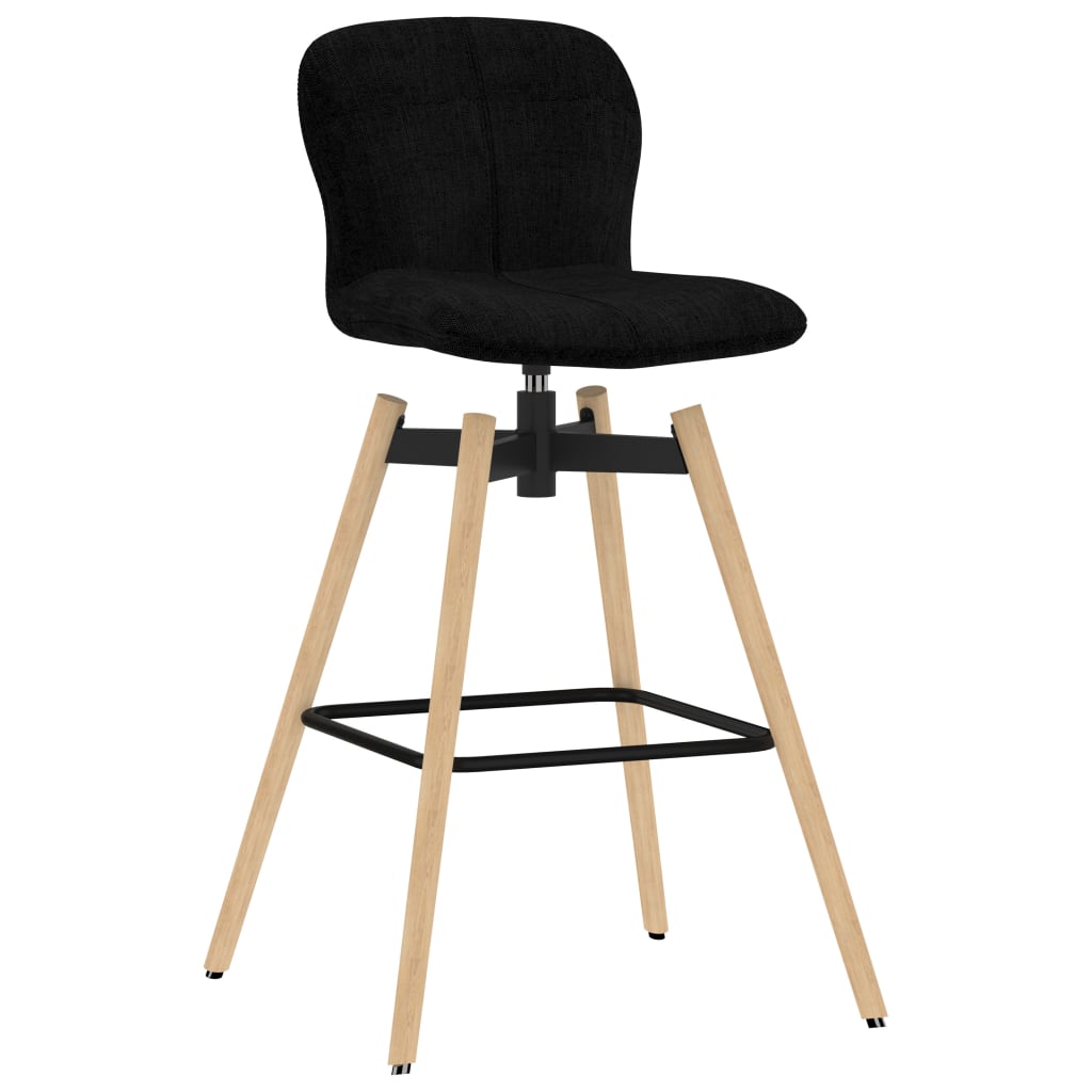 vidaXL Chaises pivotantes de bar lot de 2 noir tissu