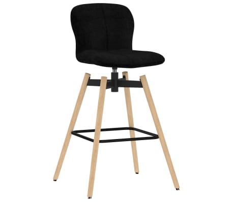 vidaXL Chaises pivotantes de bar lot de 2 noir tissu