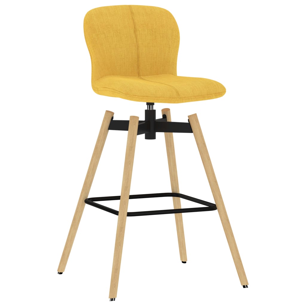 vidaXL Chaises pivotantes de bar lot de 2 jaune tissu