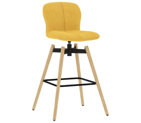 vidaXL Chaises pivotantes de bar lot de 2 jaune tissu