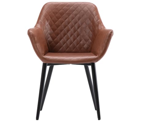 vidaXL Valgomojo kėdė, šviesiai rudos spalvos, dirbtinė oda