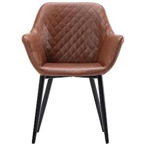 vidaXL Valgomojo kėdė, šviesiai rudos spalvos, dirbtinė oda