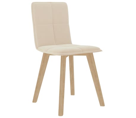 vidaXL Valgomojo kėdės, 2vnt., kreminės spalvos, audinys