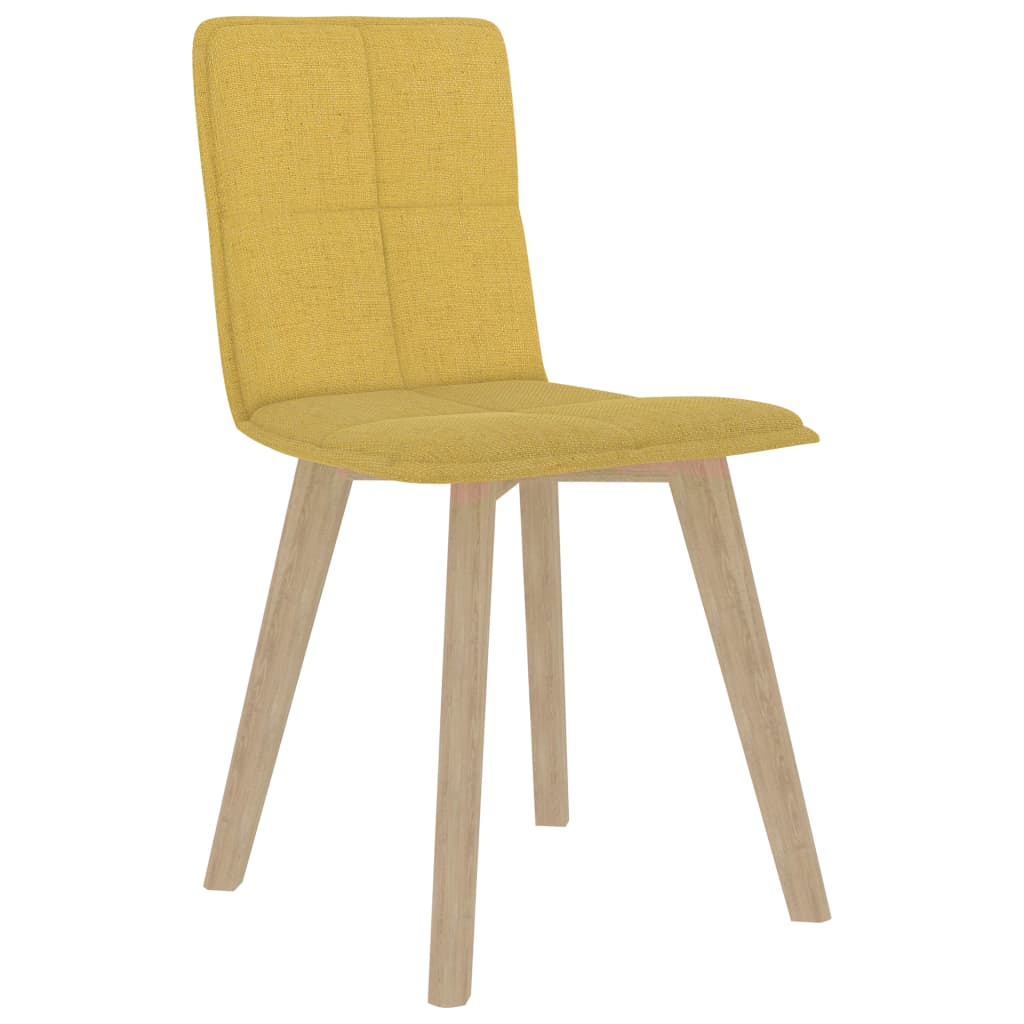 

vidaXL Eetkamerstoelen 2 st stof mosterdgeel