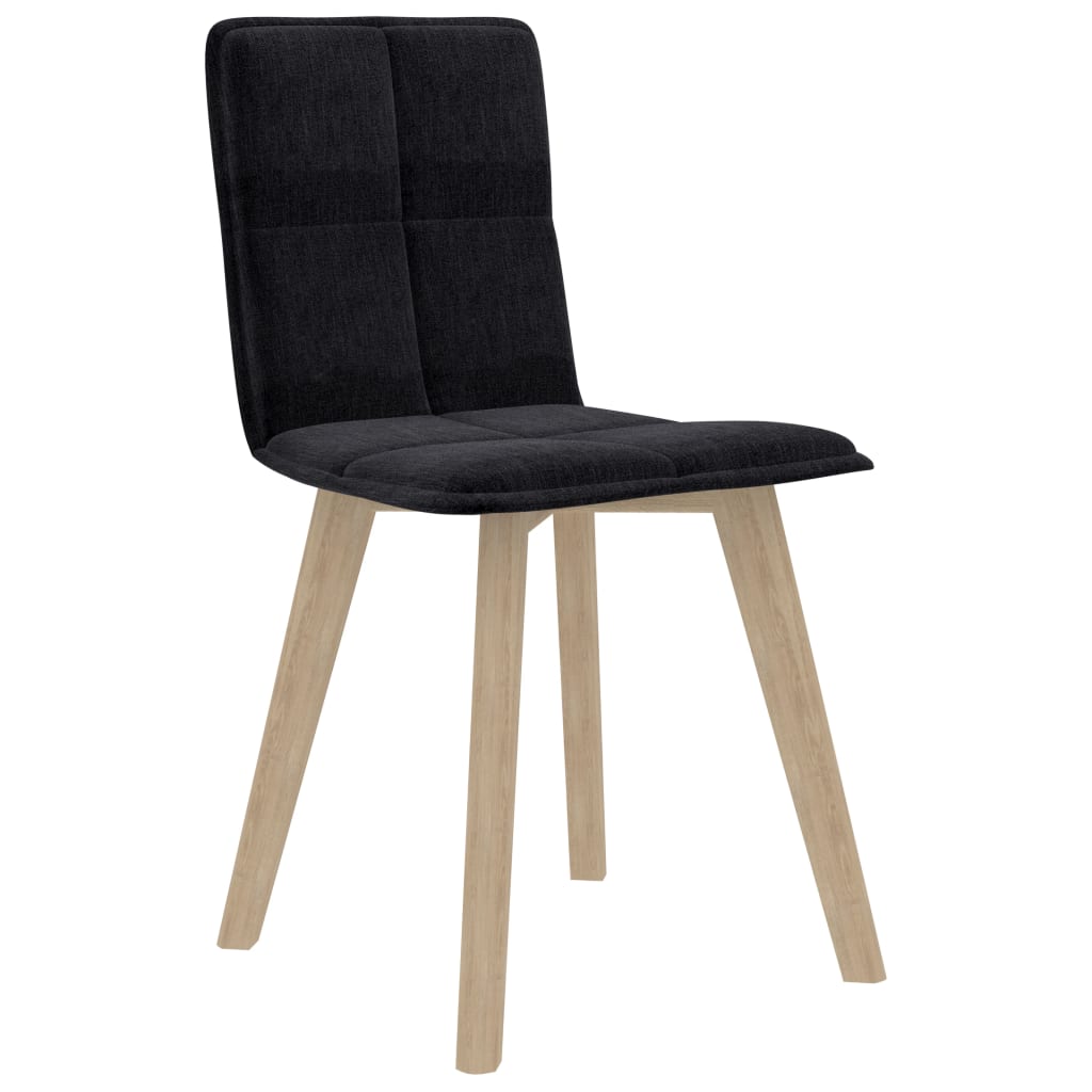 vidaXL Eetkamerstoelen 4 st stof zwart