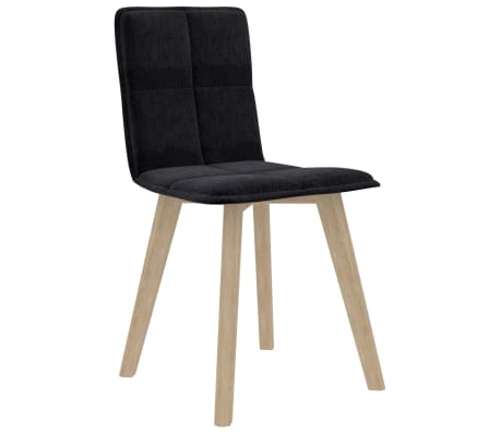 vidaXL Eetkamerstoelen 4 st stof zwart