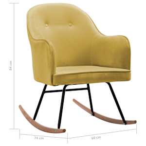 Houpací křeslo hořčicová žlutá samet - obrázek 8
