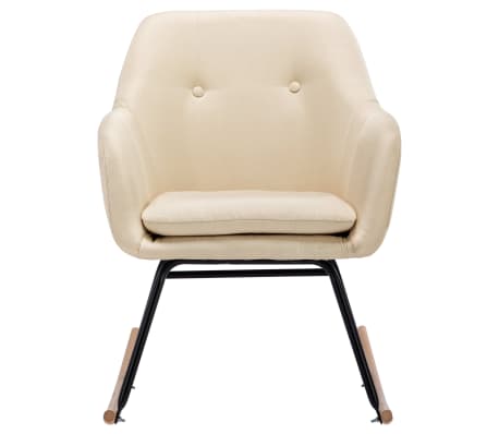 vidaXL Supama kėdė, kreminės spalvos, audinys