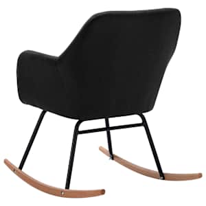 Houpací křeslo černé textil - obrázek 5