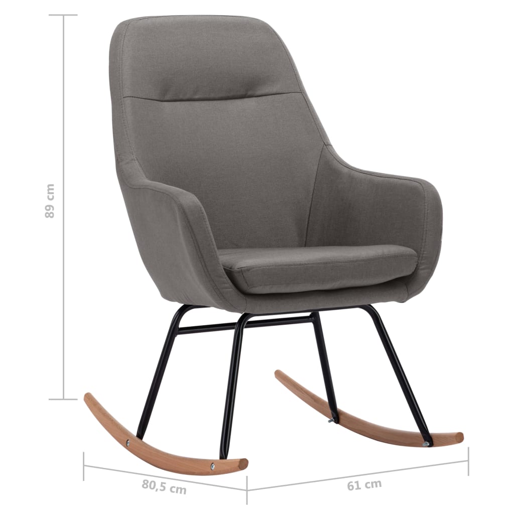 WOLTU Sillón Mecedora Lactancia Relax con Reposa Tapizado Reclinable Tejido  de Terciopelo Pierna de Metal Madera