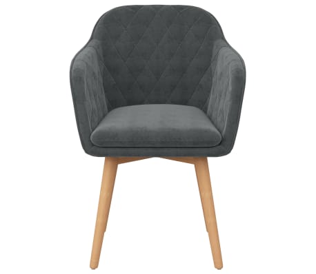 VidaXL Valgomojo kėdė, tamsiai pilkos spalvos, aksomas