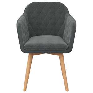 VidaXL Valgomojo kėdė, tamsiai pilkos spalvos, aksomas