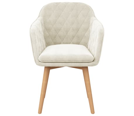 vidaXL Valgomojo kėdė, kreminės spalvos, aksomas