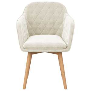 vidaXL Valgomojo kėdė, kreminės spalvos, aksomas