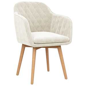 VidaXL Valgomojo kėdės, 2vnt., kreminės spalvos, aksomas