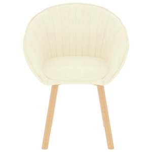 VidaXL Valgomojo kėdės, 2vnt., kreminės spalvos, aksomas