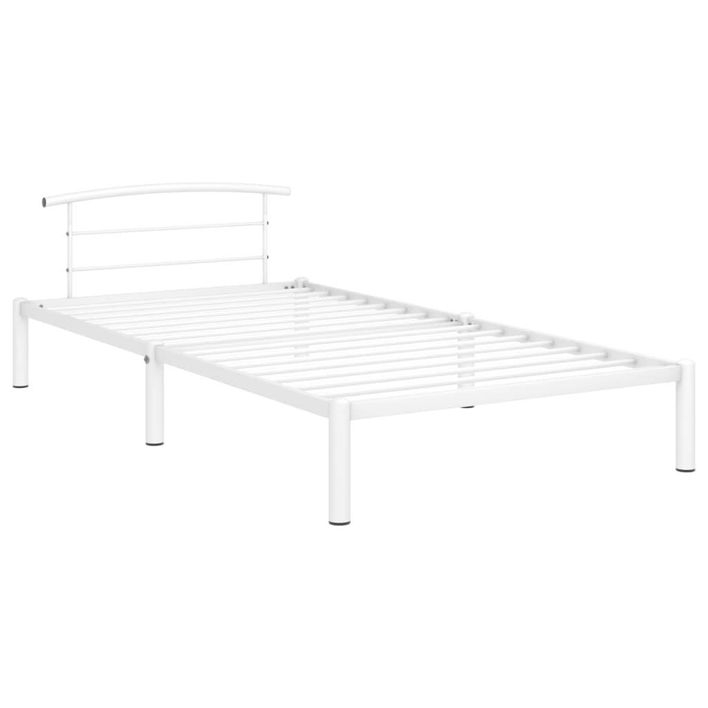 

vidaXL Bedframe metaal wit 90x200 cm