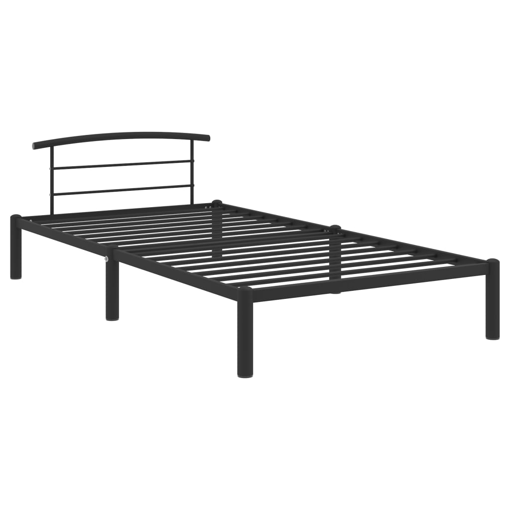 vidaXL fekete fém ágykeret 90 x 200 cm