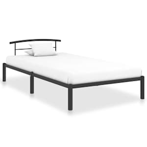 Posteljni okvir črn kovinski 100x200 cm