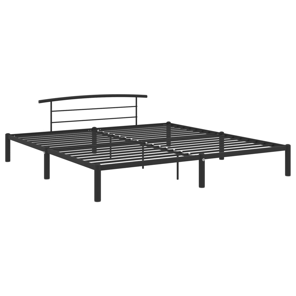 Cadru de pat, negru, 180 x 200 cm, metal