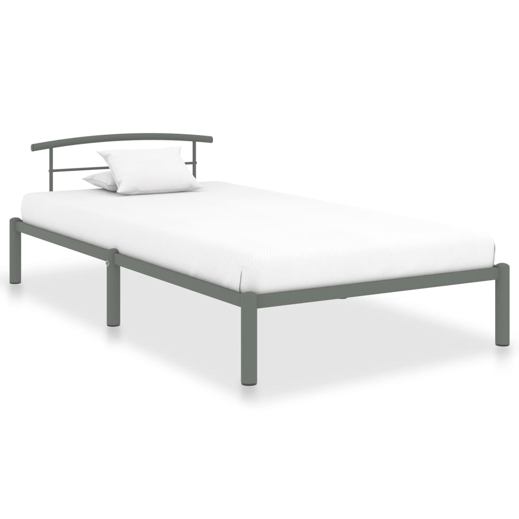 vidaXL Sängynrunko harmaa metalli 90x200 cm