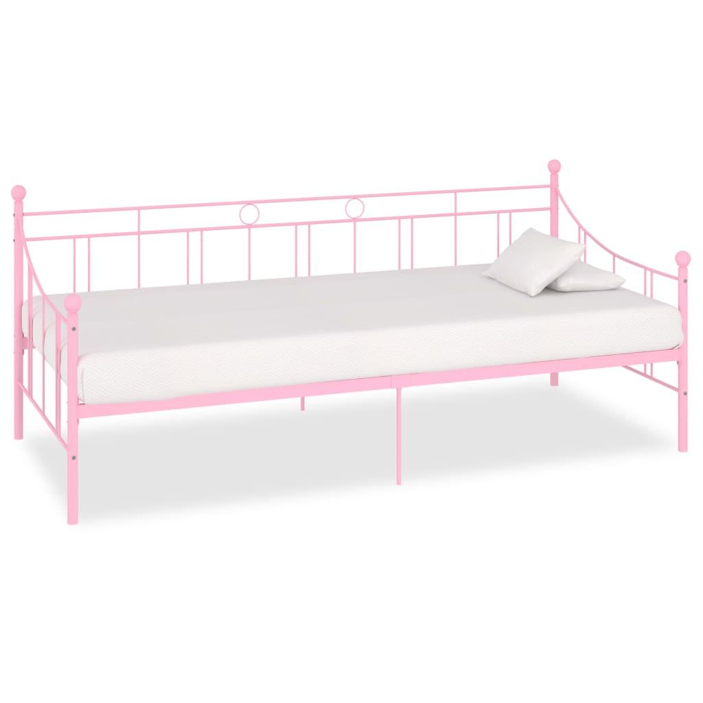 vidaXL Tagesbett-Rahmen Rosa Metall 90×200 cm