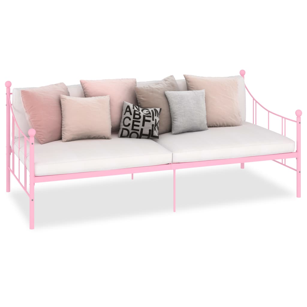  Rám dennej postele ružový kovový 90x200 cm