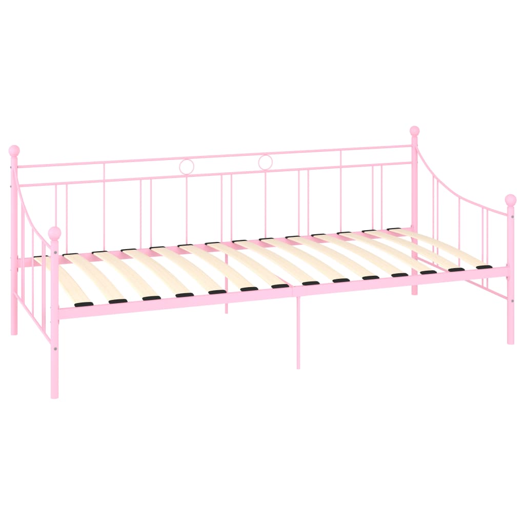 rózsaszín fém kanapéágy-keret 90 x 200 cm