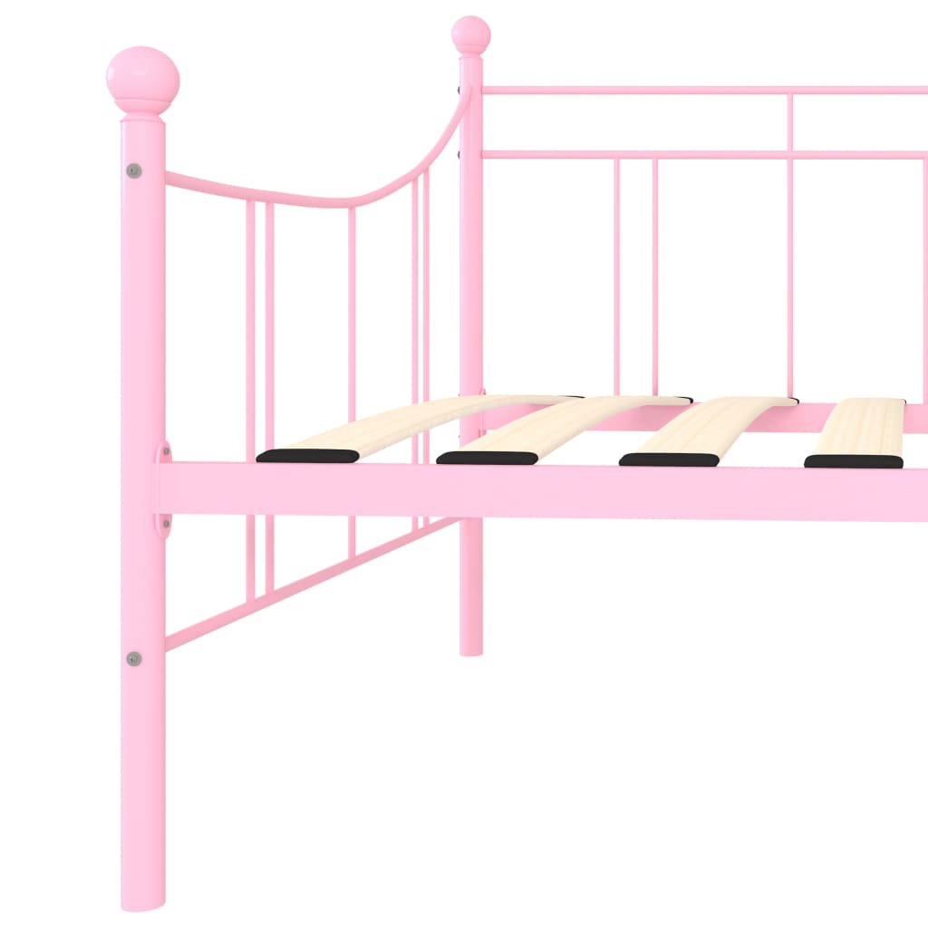 rózsaszín fém kanapéágy-keret 90 x 200 cm
