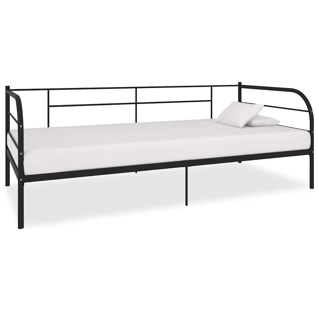 vidaXL Päivävuoteenrunko musta metalli 90x200 cm