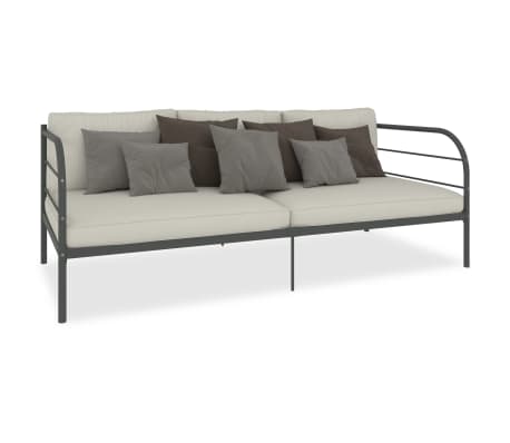 vidaXL Cadre de lit de repos sans matelas gris m&eacute;tal 90x200 cm