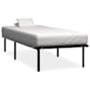 vidaXL voodiraam, must, metall, 100 x 200 cm