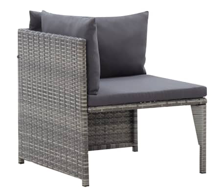 vidaXL Poilsio komplektas su pagalvėmis, 6 dalių, pilkas, poliratanas