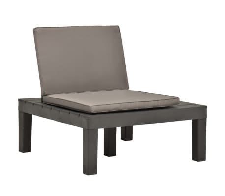 vidaXL 3-osainen Puutarhatuolisarja muovi antrasiitti