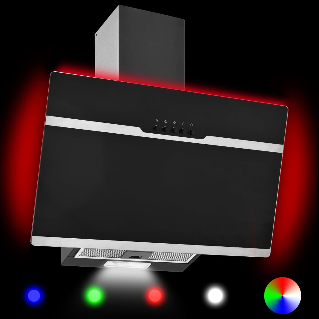 vidaXL Okap kuchenny LED RGB, 60 cm, stal nierdzewna i hartowane szkło