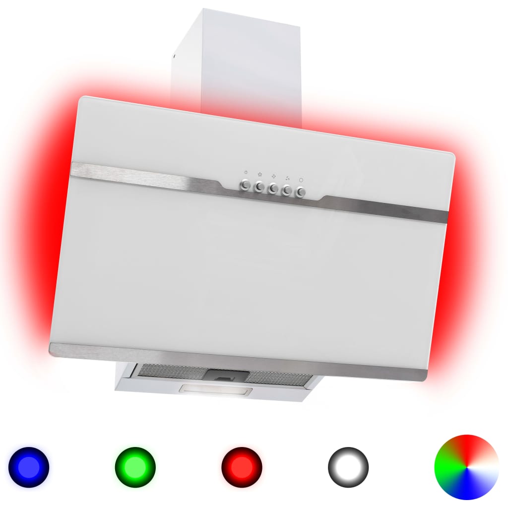 vidaXL Hotă RGB cu LED, 60 cm, oțel inoxidabil și sticlă securizată poza vidaxl.ro